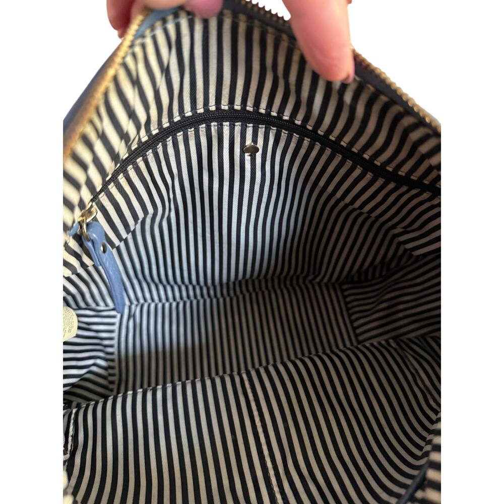 Kate Spade Jackson St., Miley hobo bag in blue ivory and black pebble leather - Picture 7 of 11